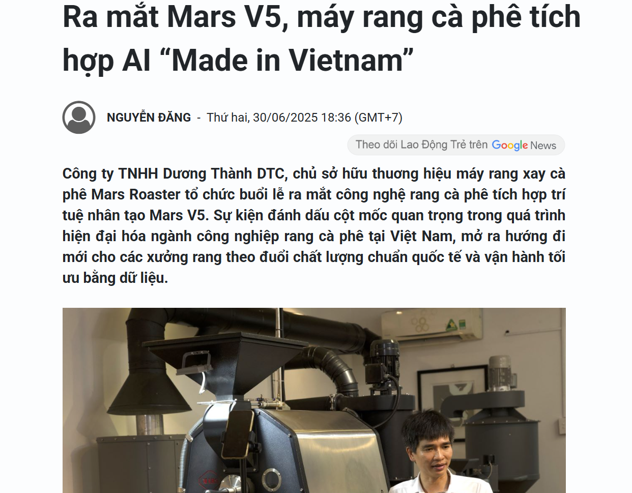 Bài viết của báo Lao Động